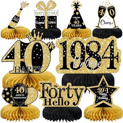 40th Birthday Decorations For Men Women, Black And Gold Party