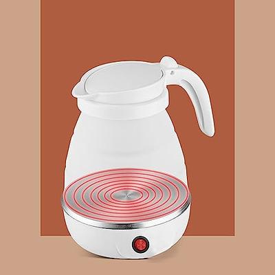 Foldable portable travel kettle, electric small kettle, camping silicone  foldable hot water boiler, teapot with detachable power cord, easy to store