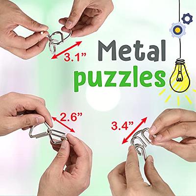 LESONG Brain Teasers Metal Puzzles for Kids and Adult, Mind, Logic and IQ  Game Test Toy for Teens, Disentanglement 3D Coil Cast Wire