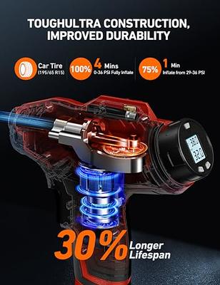 AstroAI Tire Inflator Air Compressor Cordless with 20V Rechargeable Li-ion Battery 150 PSI Portable Handheld Air Pump with 12 V