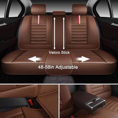 Motor Trend Seat Covers for Cars Trucks Suv, Faux Leather Beige Padded Seat Covers with Storage Pockets, Premium Interior Car Seat Cover, 2 x Front