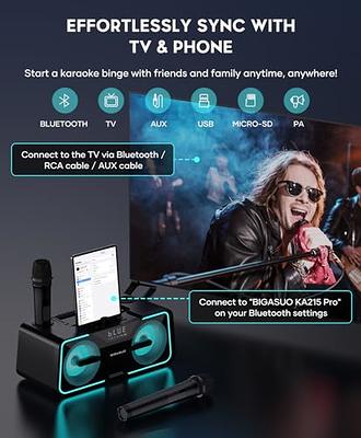  Karaoke Machine for Adults and Kids,Portable Bluetooth 2  Wireless Karaoke Microphone with Holder/USB/TF Card/AUX-in, PA Speaker  System for Home Party, Picnic,Car,Outdoor/Indoor : Musical Instruments
