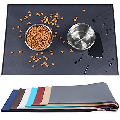 Coomazy Cat Dog Food Mat, Enlarge and Thickened Silicone Pet Mat, Raised  Edge to Prevent Food and Water Leaks, Non-Slip & Waterproof Cat Food Mat,  20.4 * 12.5 inches, Blue - Yahoo Shopping