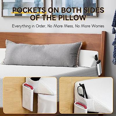 Queen Size Adjustable Headboard Pillow Wedge with Ultra-Soft Cover