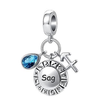 Aquarius Zodiac Sign Charm Bracelet, Pandora Inspired Beads