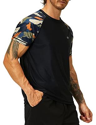 Men's Short Sleeve Swim Shirts Quick Dry Rash Guard UPF 50+ UV Sun