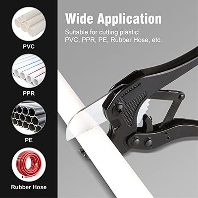 Zantle Ratchet-type Tube and Pipe Cutter for Cutting O.D. Pex, Pvc, and Ppr Plastic Hoses and Plumbing Pipes up to 1-5/8 inches