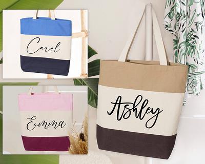 Just Married Personalized Canvas Beach Tote Bag, Custom Vacation Newlyweds Tote  Bag, Bridesmaid Gift, Pool Tote Bag – KEMOLENE