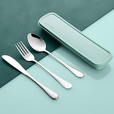 Travel Utensils Set With Case, Reusable Stainless Steel Silverware Flatware  Set Portable Cutlery Eating Utensils Set With Case For Lunch Boxes  Workplace Camping School, Dishwasher Safe, Stainless Steel Travel Utensils  Set 