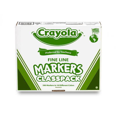 Crayola Bulk Pack Fine Line Markers Classpack, 200-Count, 10 Colors - Yahoo  Shopping