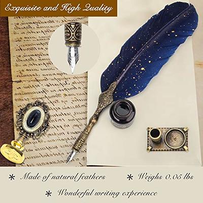 Exquisite Vintage Feather Dip Pen Wax Sealing Kit