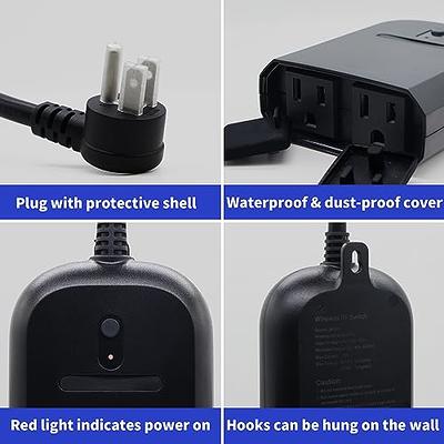 BSEED Remote Control Outlet Plug, Outdoor Plug with Cover