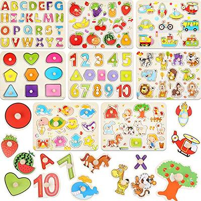 Wooden Puzzles for Toddlers 1-3, 6 Pack Peg Puzzles with Wire Puzzle Holder  Rack for Kids, Learning …See more Wooden Puzzles for Toddlers 1-3, 6 Pack