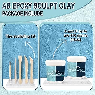 AB Epoxy Sculpt Clay, 2 Part Epoxy Modeling Paste Clay Compound (A&B),  Sculpture Modeling Clay for Sculpting, Modeling, Filling, Repairing and  Retrofitting, White