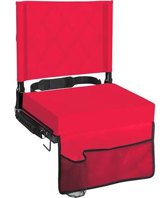 Portable Stadium Seat Cushion with Backs Folding Bleacher Seats Cushion red