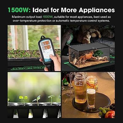 VIVOSUN 1500W Digital Temperature Controller, 2-Stage Outlet Thermostat  Heating and Cooling Mode, Thermostat with Dual LED Display, for Homebrew  Fermenter Greenhouse Terrarium, 110-240V 15A 1500W - Yahoo Shopping