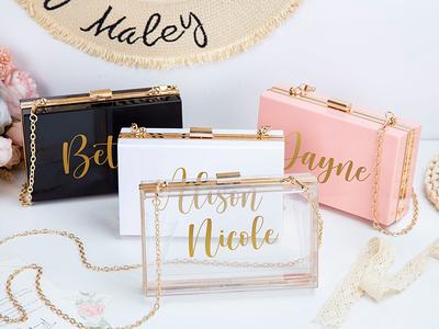 Personalized Acrylic Clutch Purse