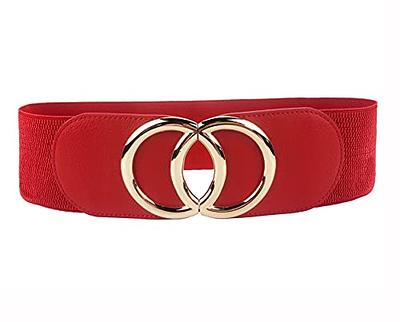 Wide Women Waist Belt Stretchy Cinch Belt Leather Elastic Belt For Ladies  Dress Decoration