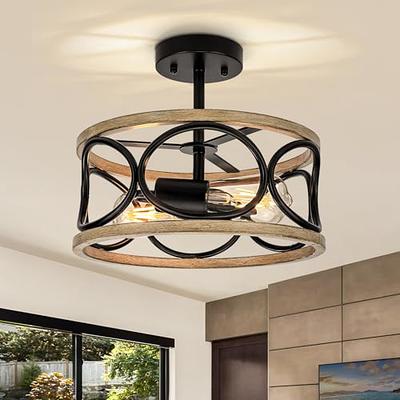 Farmhouse Round Flush Mount Ceiling Light