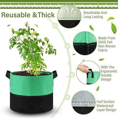 7 Gallon Reusable Fabric Plant Grow Bags - Set of 5