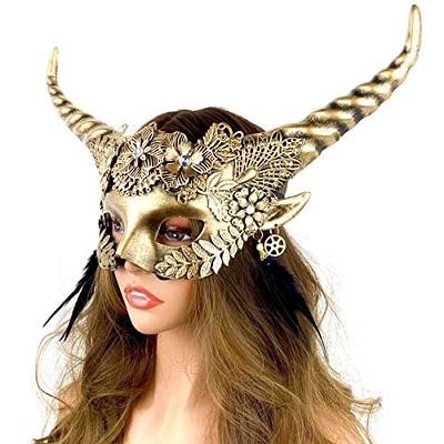 Gold Masquerade Masks Couples Baphomet Goat Demon | Masquerade Store