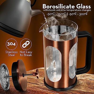 OVENTE 4-Cup Copper French Press Coffee Maker with 4 Level Mesh Filter  FSF20C - The Home Depot