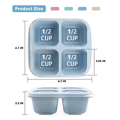 4 Pack Snack Containers, 4 Compartments Bento Snack Box, Reusable Meal Prep  Lunch Containers for Kids Adults, Divided Food Storage Containers for