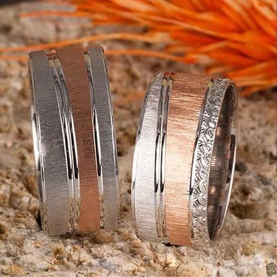 Stainless Steel Couples Rings Engagement Rings Women Men - Temu