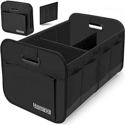 Femuar Large Capacity Trunk Organizer, Waterproof Car Accessory, Non-Slip,  Foldable, Suitable for All Vehicles, Black