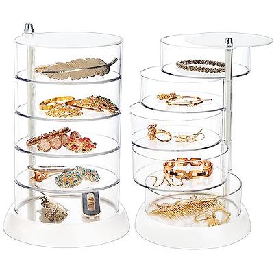 Clear Hair Ties Holder Organizer with Lid, Clear Hair Accessories