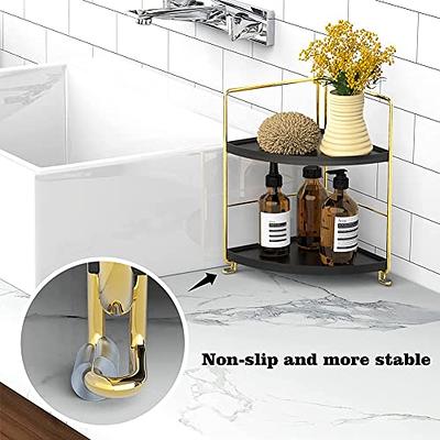 Dyiom Kitchen Spice Rack Standing Shelf, 2-Tier Corner Storage Shelf,  Bathroom Countertop Organizer, Gold - Yahoo Shopping