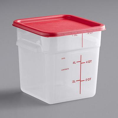 Vigor 8 Qt. Clear Square Polycarbonate Food Storage Container