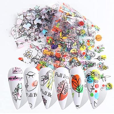  Duufin 300 Sheets Nail Foils Nail Art Transfer Foil Stickers  Laser Flower Color Sheet Adhesive Stickers Paper Starry Sky Stars Black  White Lace Design for Nail Art DIY Decoration : Everything