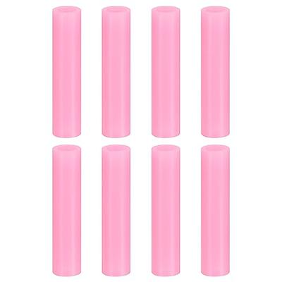 6pcs Reusable Glass Straws, 200mm/8inch Long, 8mm/0.3 Dia Cute Straws - Pink