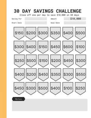 Ultimate Book of Savings Challenges: 150 Pages Savings Tracker Journal, $100 - $300 - $500 - $750, $250 - $500 - $1,000, $1,000 - $1,500 - $2,000,   Saving Challenges