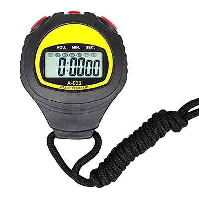 Professional Digital Stopwatch Timer Waterproof Digital Handheld LCD Timer  Chronograph Sports Counter with Strap for Swimming Running Football