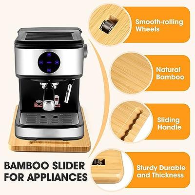 Bamboo Appliance Slider - Wooden Tray for Kitchen Appliances, Coffee Station and Kitchen Organization - Appliance Sliders for Kitchen Appliances