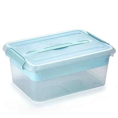 Plastic Storage Box Stackable Handle Locking Art Supply Containers with  Lids Craft Bin Organizer Box 