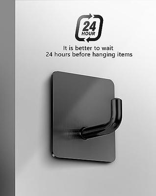 SAYONEYES Matte Black Self Adhesive Towel Hooks for Bathroom Wall Mounted -  SUS304 Stainless Steel Waterproof Stick on Wall Hooks with Strong Strips –  3M Hooks for Hanging Coats – 6 Pack