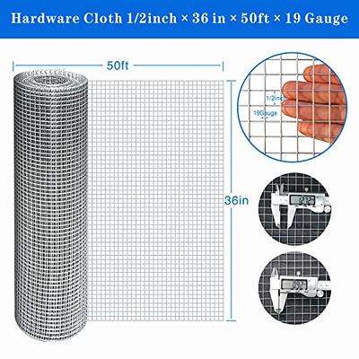 1/2 in. x 4 ft. x 50 ft. Hardware Cloth : 19-Gauge Wire Mesh Fence