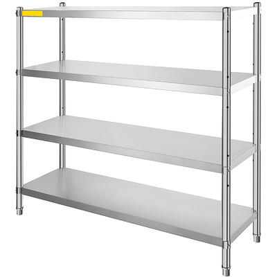 VEVOR Stainless Steel Shelf 8.6 in. x 30 in. Wall Mounted Floating Shelving  Heavy Duty Storage Rack Silver, 2-Piece BGSCTTLL86302L4L7V0 - The Home Depot