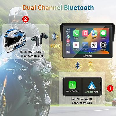 Carpuride Wireless Apple CarPlay Motorcycle Stereo Android Auto Radio Media  Play