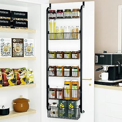  COVAODQ 8-Tier Pantry Door Organization and Storage Over the  Door Pantry Organizer Metal Hanging Kitchen Spice Rack Can Organizer Black  : Home & Kitchen