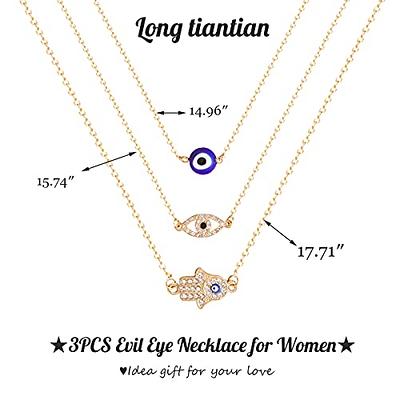 Long tiantian Evil Eye Pendant Necklace,Blue Turkish Glass Leather Rope  Evil Eye Necklace for Women Men Lucky Protection Necklace Jewelry - Yahoo  Shopping