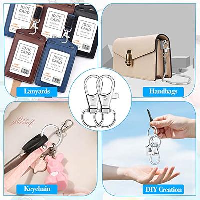 Key Chain Clip Hook, Anezus D Ring Clip Keychain Lanyard Swivel Snap Hooks  Clip on Key Ring for Crafts and Purse Hardware (3/4 inch)