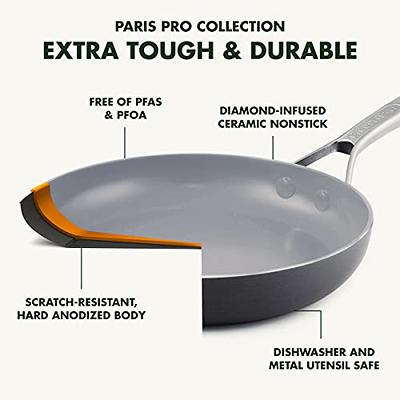 GreenPan Lima Hard Anodized Healthy Ceramic Nonstick 12 Frying Pan Skillet  with Lid, PFAS-Free, Oven Safe, Gray