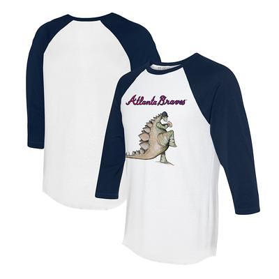 Women's Tiny Turnip White Atlanta Braves Stitched Baseball T-Shirt