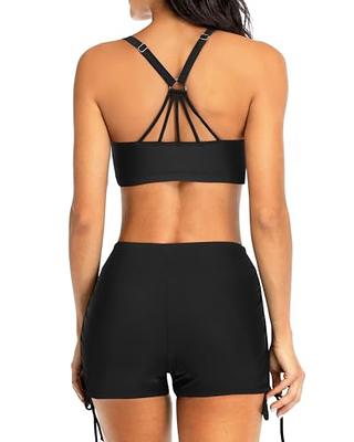 Athletic Two Piece Bathing Suits Adjustable Shoulders For Women Boysho –  Yonique