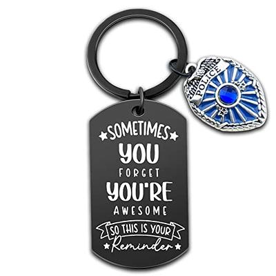 UJIMS Police Officer Gifts Police Blessing Keychain Thin Blue