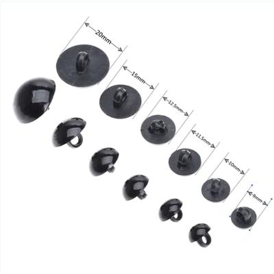 20Pcs Black Plastic Safety Eyes with Washers, Craft Eyes, for